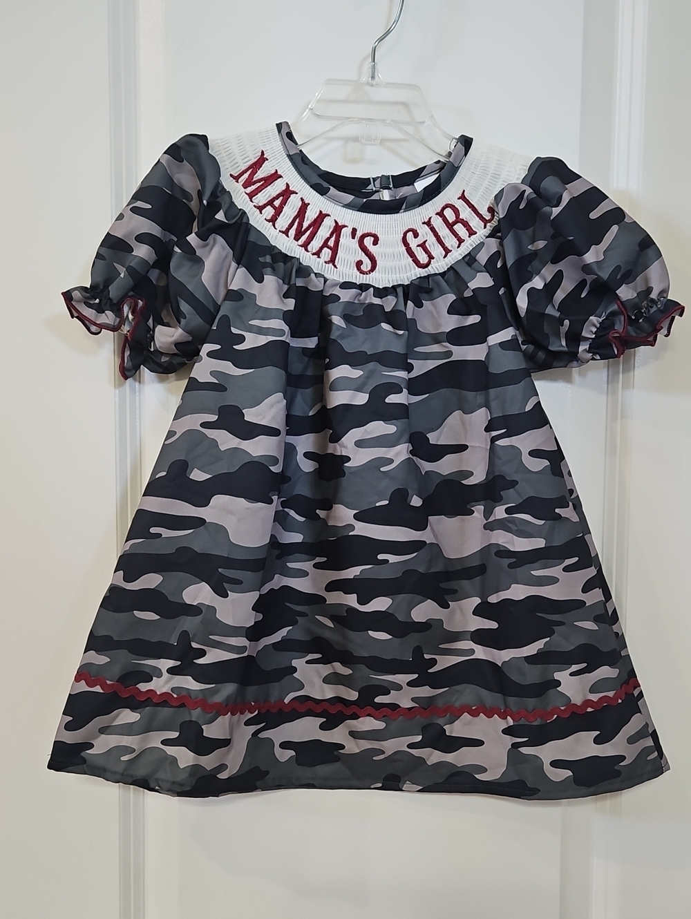 Mama's Girl Camo Puff-Sleeve Kids Dress